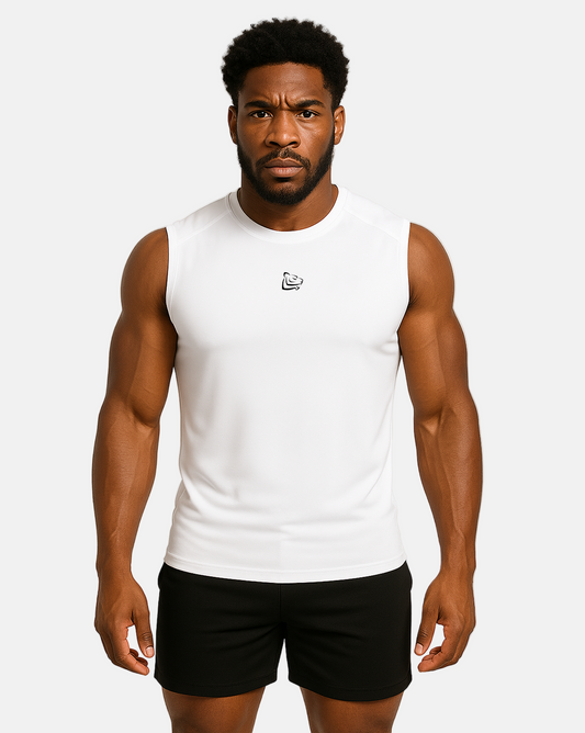 CLASSIC KANSHA SLEEVELESS SHIRT WHITE